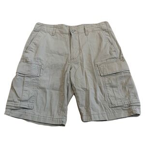 Old Navy Lived-In Straight Cargo Shorts, Size 33, khaki/Light Grey